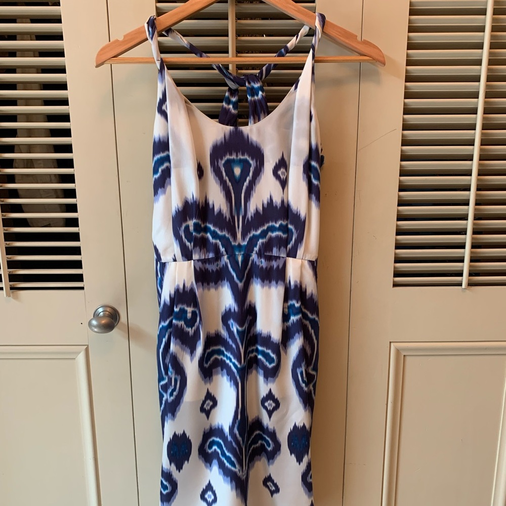 Blue and white silk Banana Republic size 2 dress